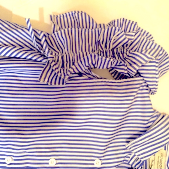 Molly Bracken Lili Sidonio striped dress. Ruffle detailing with cut outs. - Picture 6 of 6